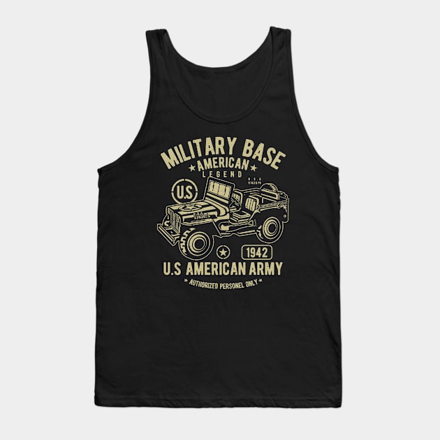 US Army Jeep - American Military Base Tank Top by Jarecrow 